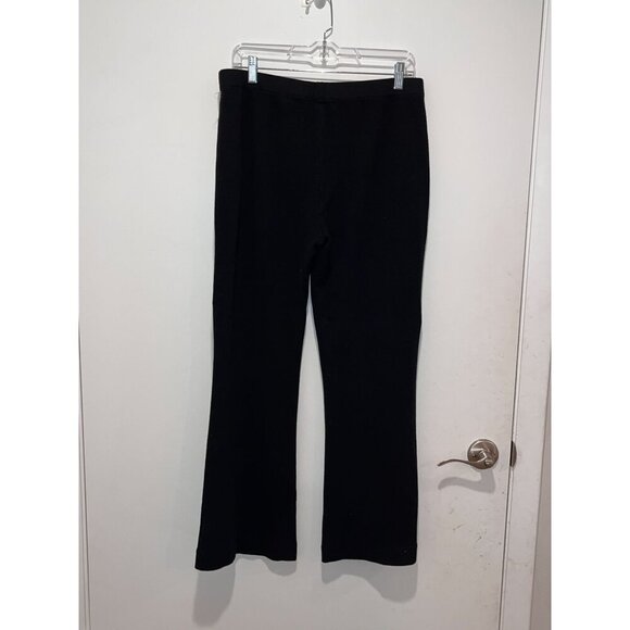 St. John Black High -Rise Pull-On Stretch Fabric Straight-Leg Women's Pants 12 - Picture 4 of 9